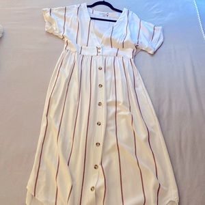 O’neil Reid Striped MIDI Dress